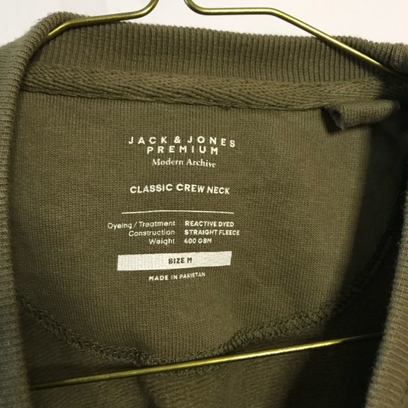 Jack & Jones Men's Olive Classic Crew Neck Sweater Medium - Picture 5 of 5